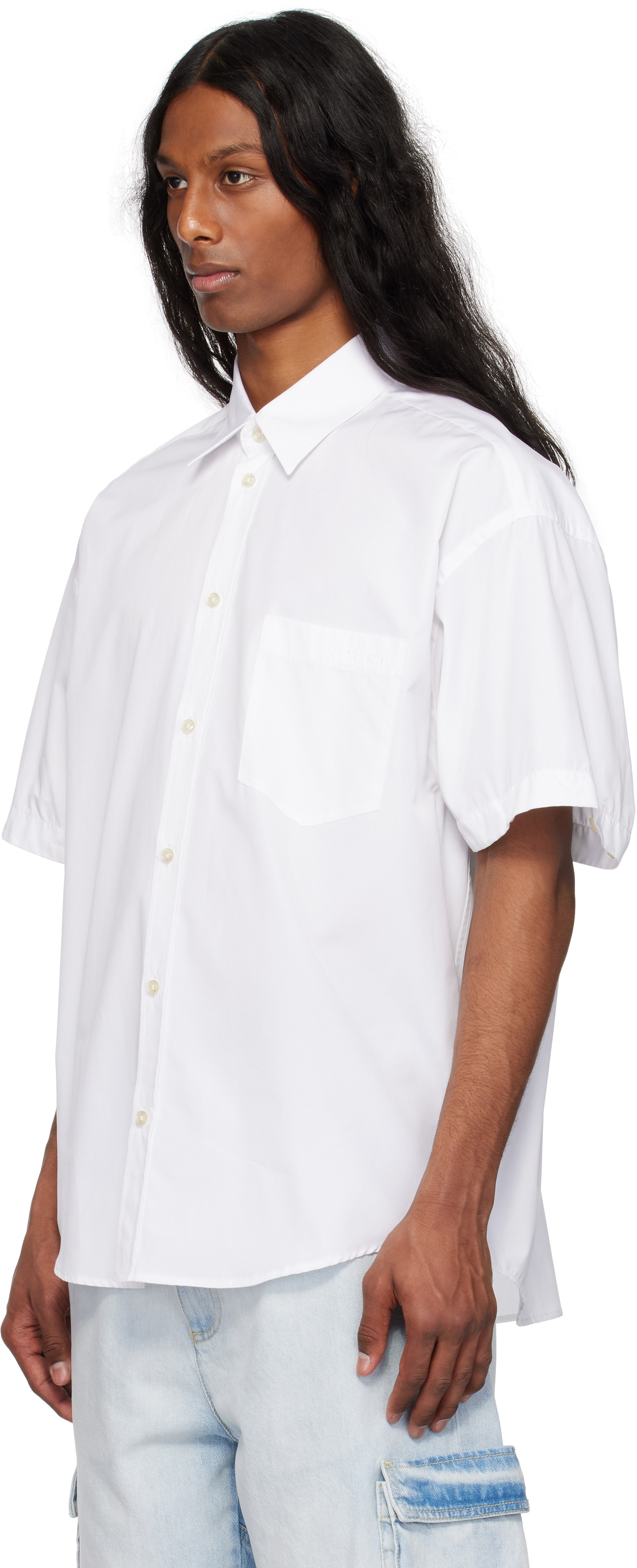 le PÈRE White Detached Sleeve Button Down Shirt