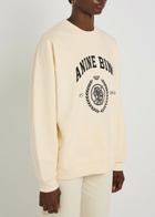 Anine Bing Miles Logo-print Cotton Sweatshirt Cream
