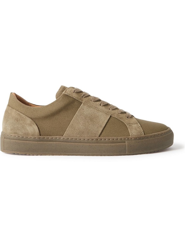 Photo: Mr P. - Larry Regenerated Suede by evolo®-Trimmed Canvas Sneakers - Neutrals