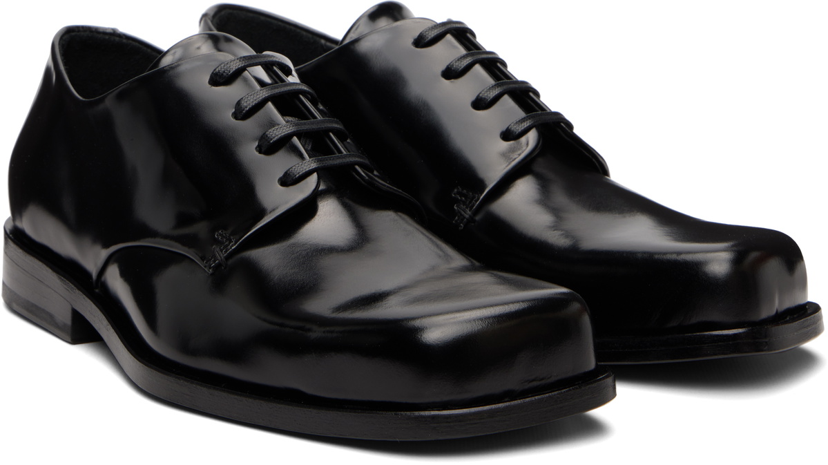AMI Paris Black Calfskin Leather Derbys