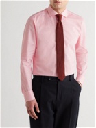 HUGO BOSS - Jason Slim-Fit Cutaway-Collar Cotton and Hemp-Blend Shirt - Pink