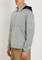 Moncler Havas Striped Hooded Cotton Jacket Blue