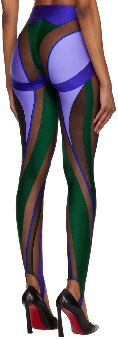 MUGLER Spiral paneled stretch-jersey leggings in 2023