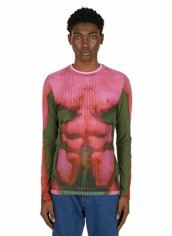Photo: Y/Project x Jean Paul Gaultier  - Body Morph Mesh Cover Top in Pink