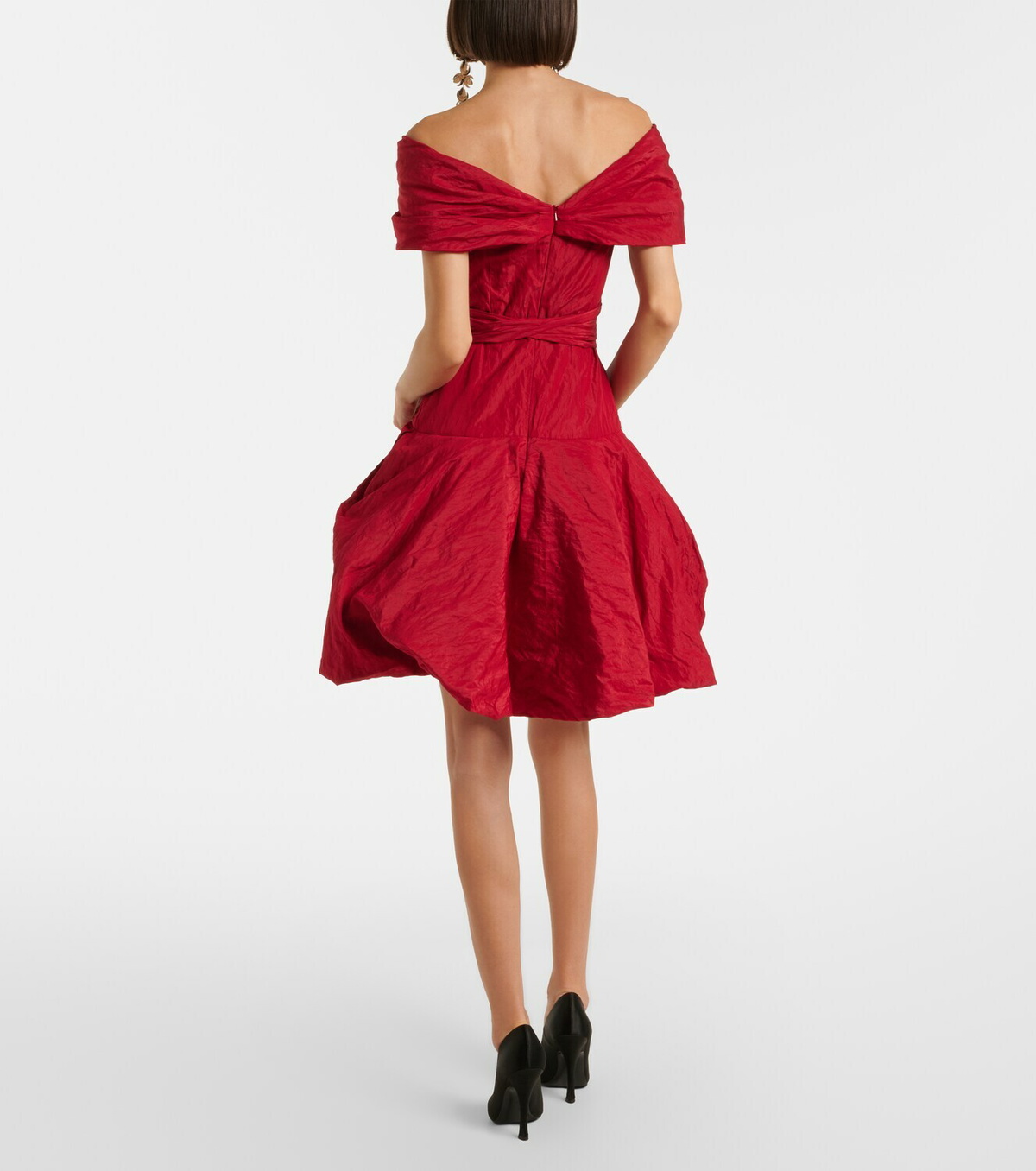 Magda Butrym Off-shoulder cotton-blend taffeta minidress