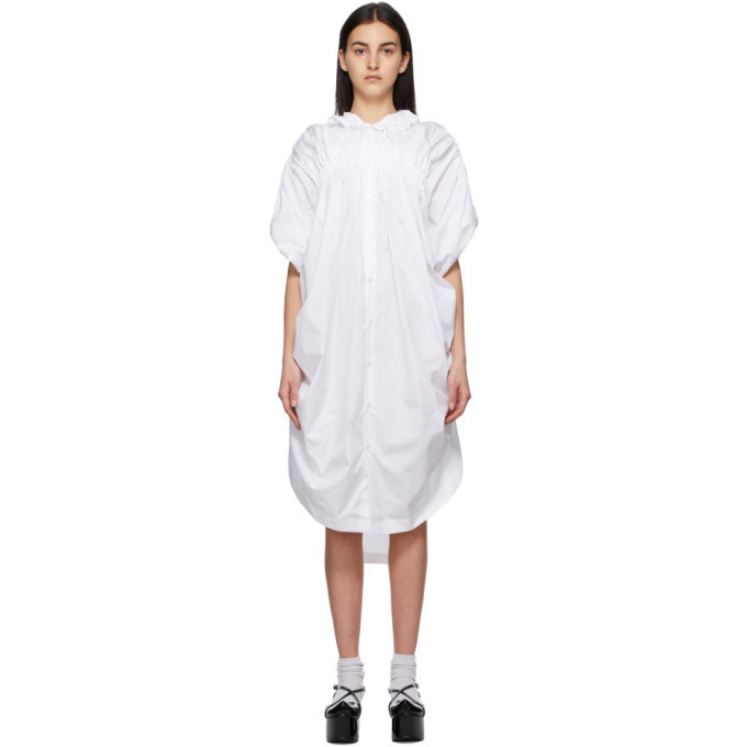 Photo: Noir Kei Ninomiya White Cotton Broadcloth Short Sleeve Dress