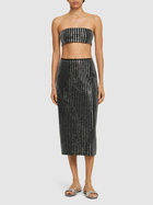 WEWOREWHAT Embellished Jersey Bandeau Top
