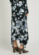 Stella Mccartney Bunch of Roses Asymmetric Floral-print Satin Midi Skirt Multicoloured 1