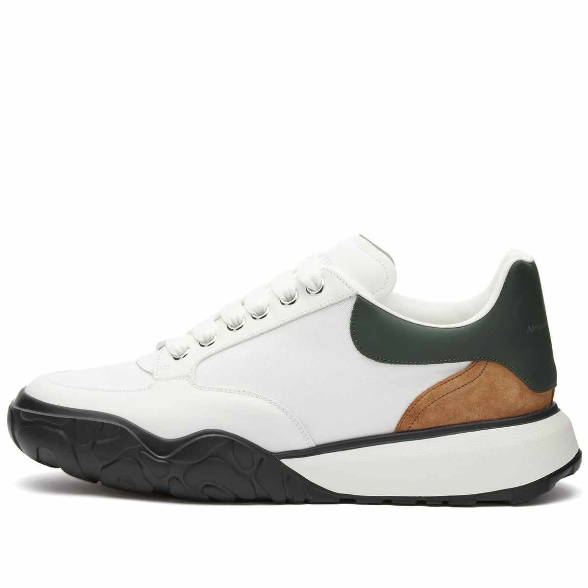 Alexander Mcqueen Men 'Cruis' Green Low Top Sneakers With Logo Detail In Leather And Fabric Man