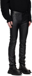 ALTU Black Straight-Leg Leather Pants