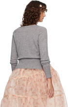 Simone Rocha Gray Embellished Relaxed Cashmere Cardigan