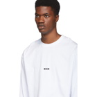 MSGM White Micro Logo Long Sleeve T-Shirt