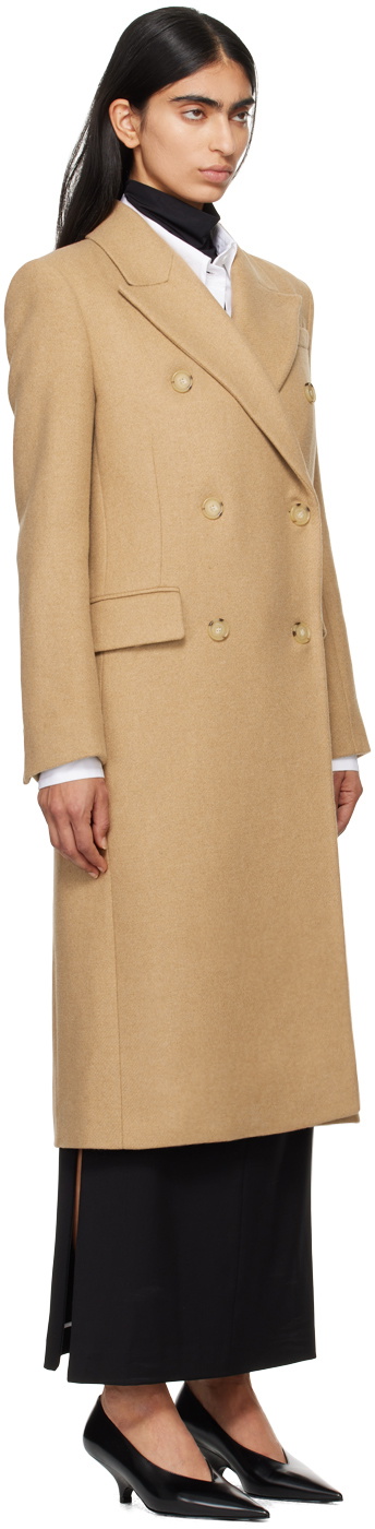 BOSS Beige Long-Length Twill Coat