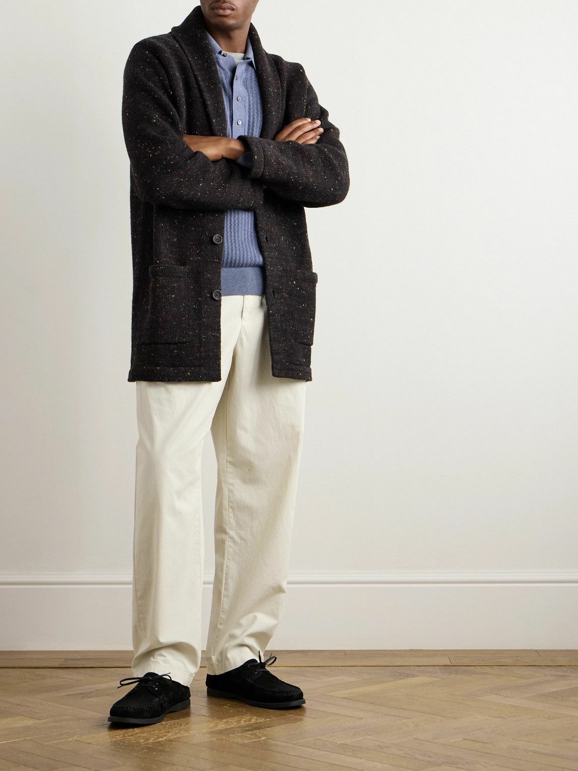 Inis Meáin - Shawl-Collar Merino Wool and Cashmere-Blend Cardigan