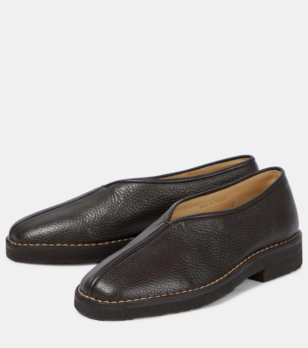 Lemaire Piped leather loafers
