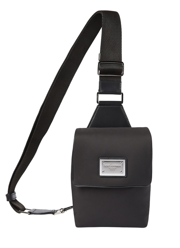Photo: Dolce & Gabbana Logo Plaque Nylon Belt Bag