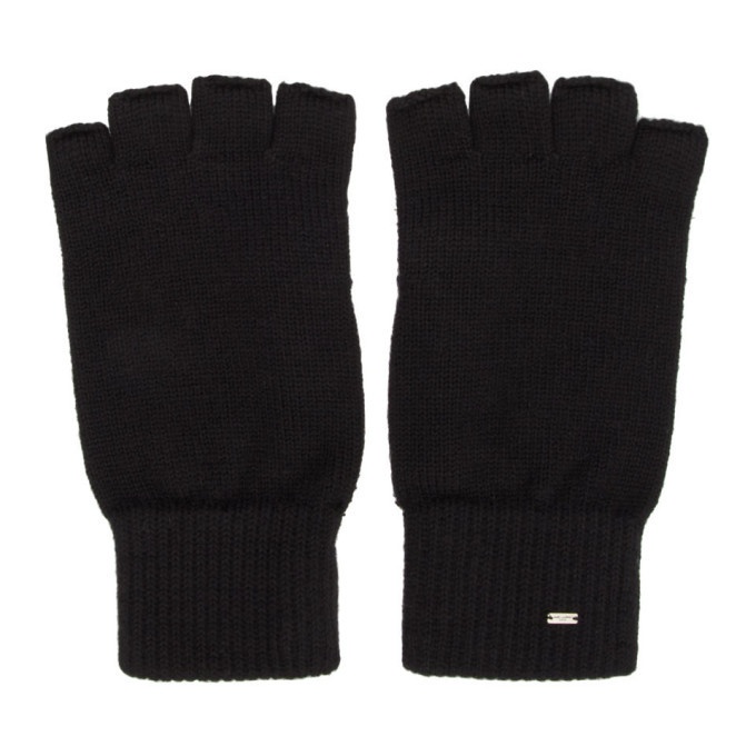 Photo: Saint Laurent Black Wool Fingerless Gloves