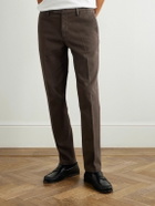Boglioli - Tapered Cotton-Blend Twill Trousers - Brown