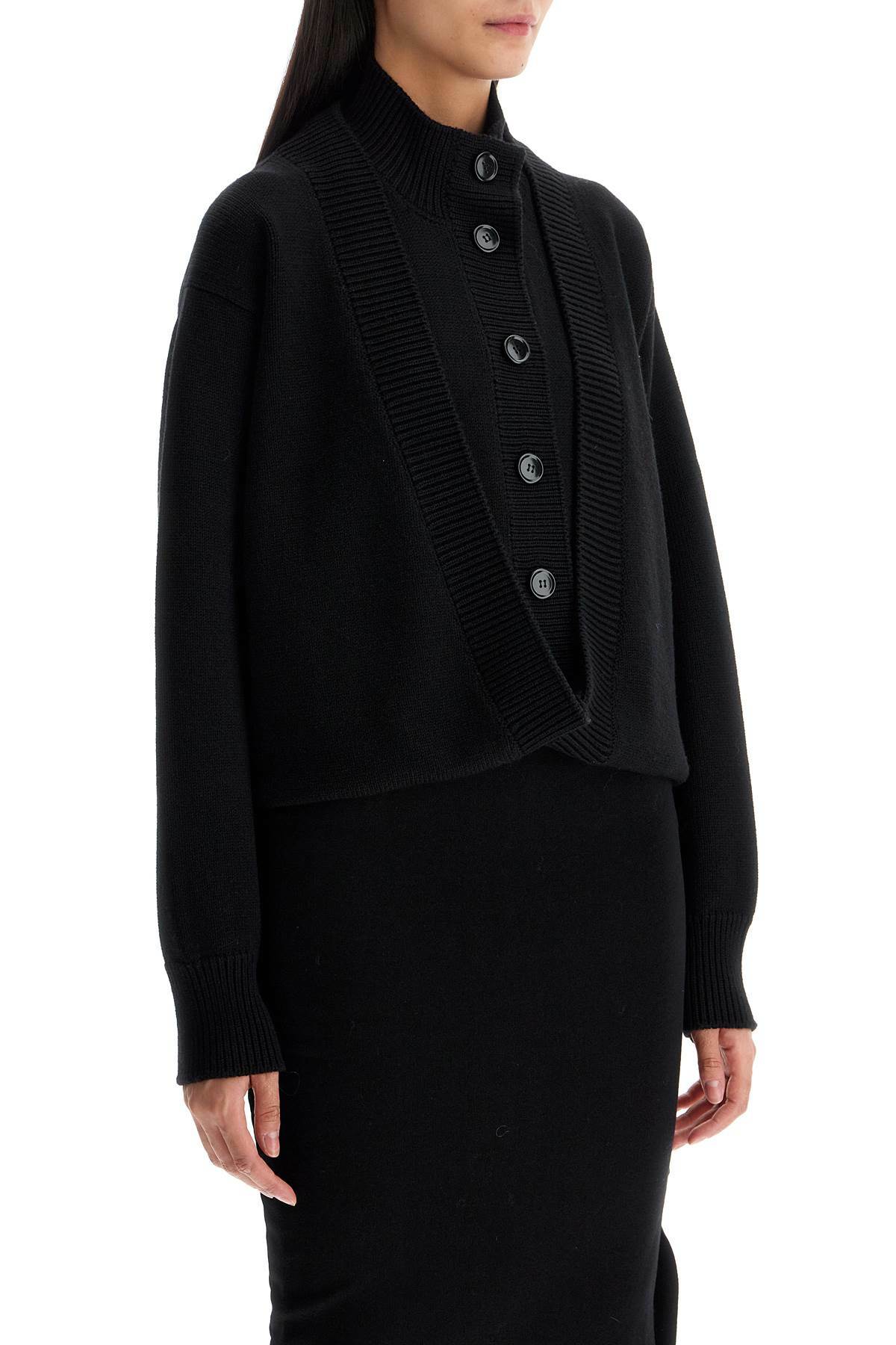 ALAIA folded cardigan Black ALAÏA