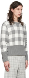 Thom Browne Grey 4-Bar Sweater