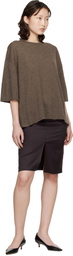 Cordera Brown Merino Wool Oversized T-shirt