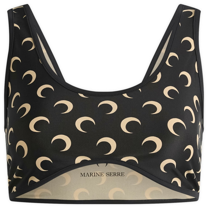 Photo: Marine Serre Women's Moon Printed Bra in Inverse Tan