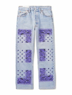NOMA t.d. - Slim-Fit Tapered Embroidered Jeans - Purple