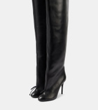 Alaïa Bow-detail leather over-the-knee boots