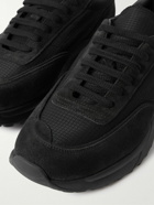 Common Projects - Track 80 Leather-Trimmed Suede and Ripstop Sneakers - Black