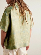 Visvim - Copa Camp-Collar Floral-Jacquard Silk-Blend Shirt - Green