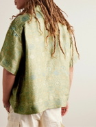 Visvim - Copa Camp-Collar Floral-Jacquard Silk-Blend Shirt - Green