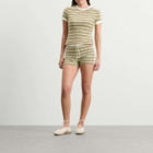 Adidas Women's Striped Terry T-Shirt in Multicolor/Easy Yellow