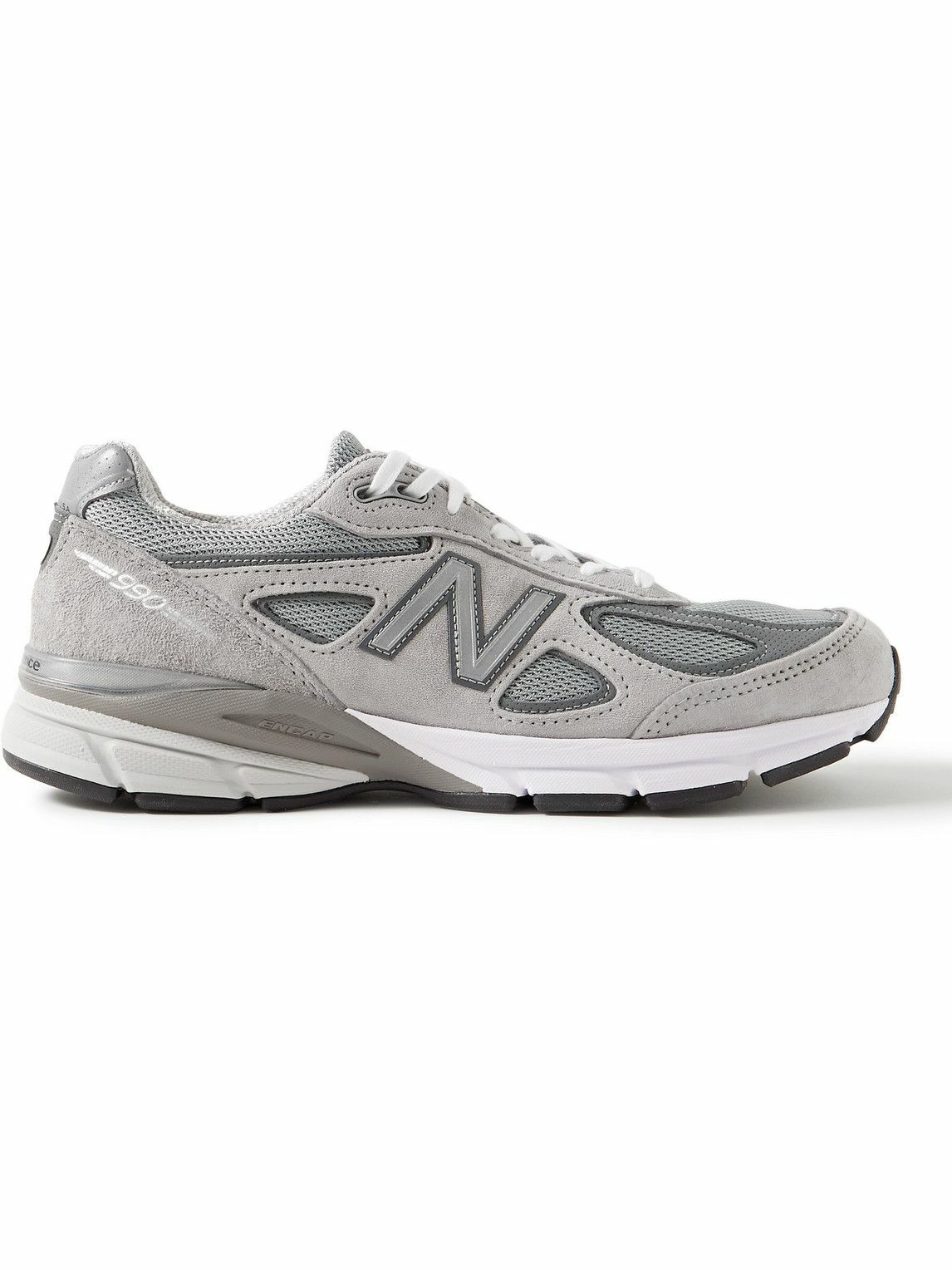 New Balance - 990v4 Suede and Mesh Sneakers - Gray