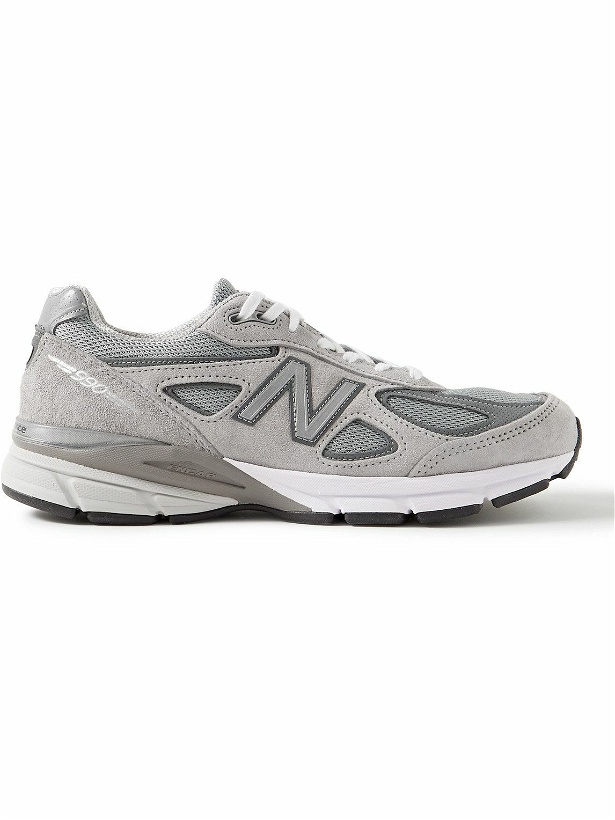 Photo: New Balance - 990v4 Suede and Mesh Sneakers - Gray