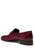 The Row Soft 25 Patent Leather Loafers Burgundy