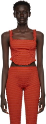 Gauntlett Cheng SSENSE Exclusive Red Linear Elastic Tank Top