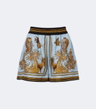 La DoubleJ Pull-Up printed silk twill shorts