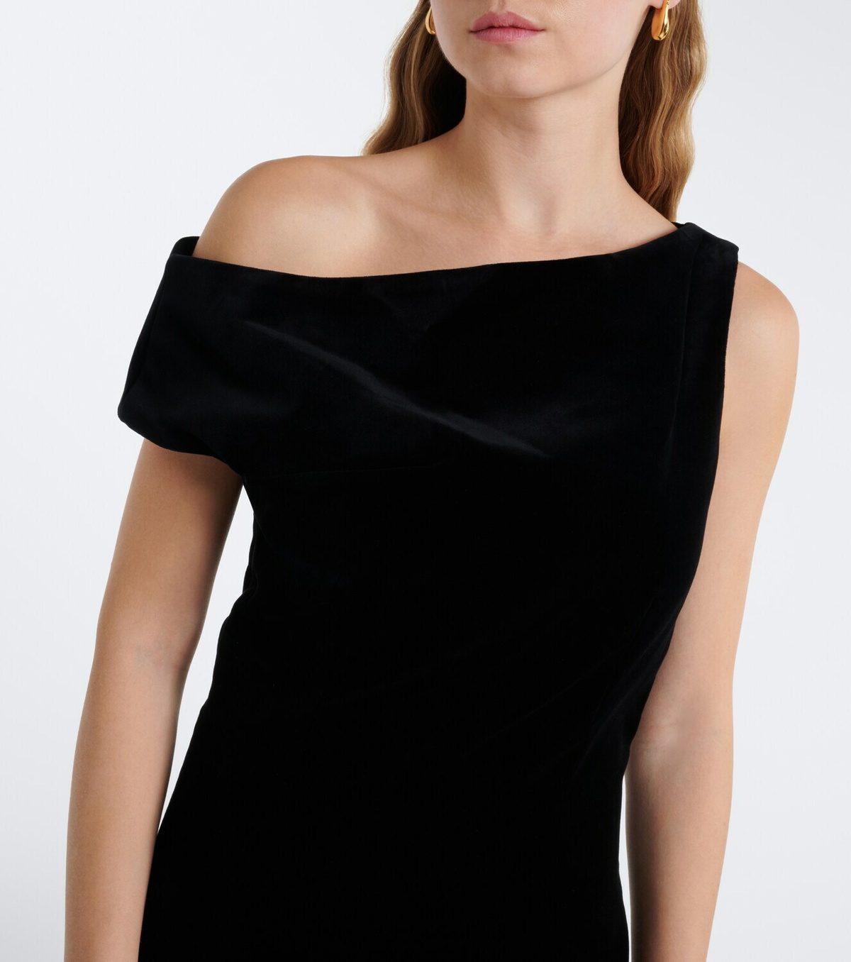 Róhe Asymmetric cotton velvet gown