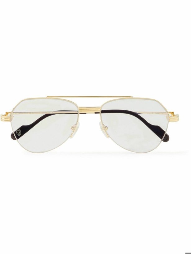 Photo: Cartier Eyewear - Aviator-Style Gold-Tone Optical Glasses