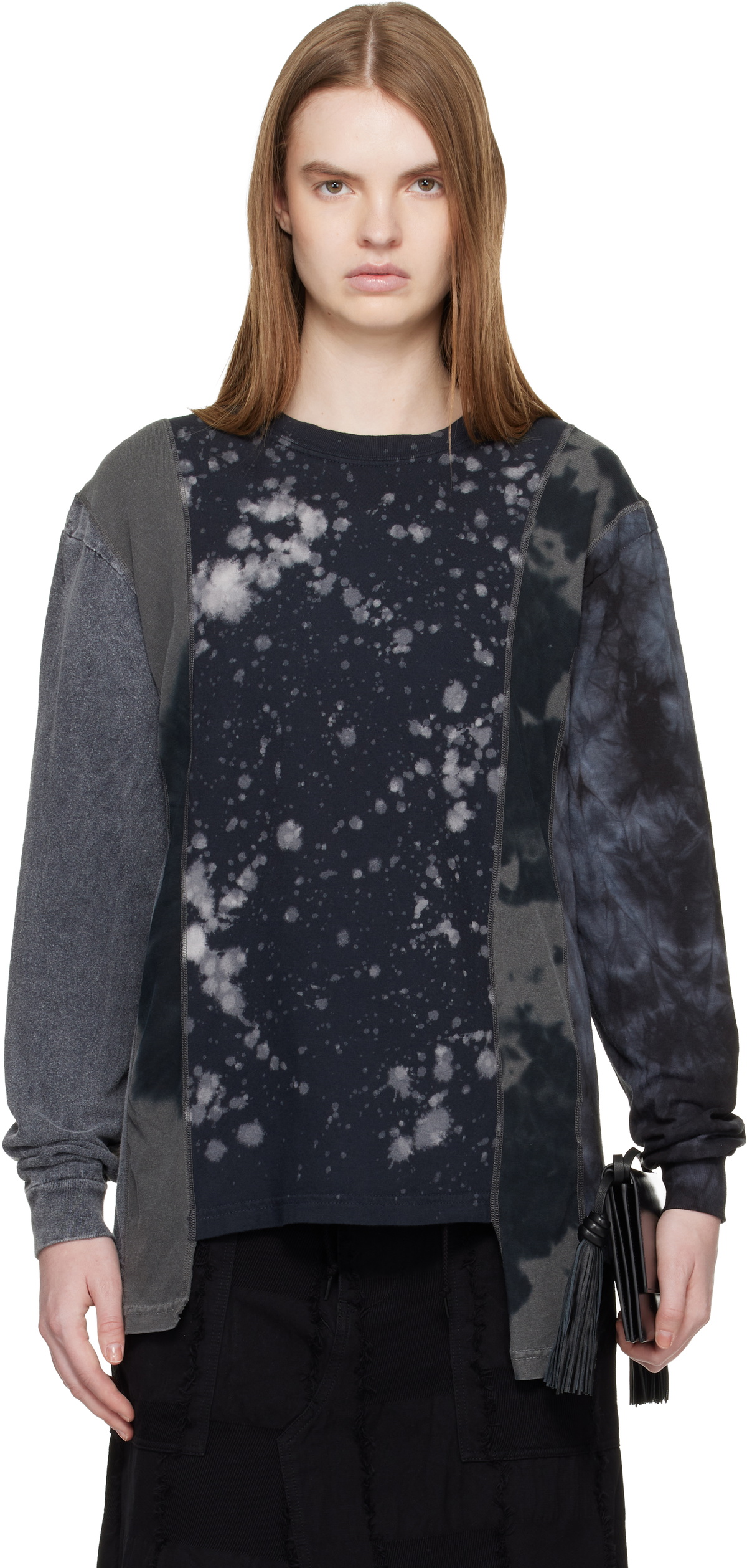 NEEDLES Black Mishmash 5 Cut L/S T-shirt