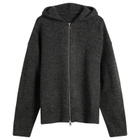 MKI Men's Mohair Blend Knit Zip Hoodie in Charcoal