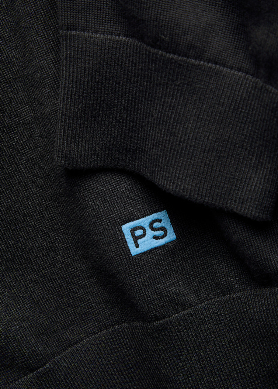 PS Paul Smith Half-zip Fine Cotton-knit Jumper Navy