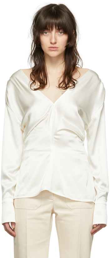 Photo: Victoria Beckham Off-White Silk Blouse