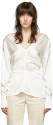 Victoria Beckham Off-White Silk Blouse