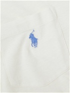 Polo Ralph Lauren - Logo-Embroidered Cotton and Linen-Blend Jersey T-Shirt - White