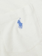 Polo Ralph Lauren - Logo-Embroidered Cotton and Linen-Blend Jersey T-Shirt - White