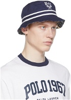 Polo Ralph Lauren Reversible Navy Cotton Plaid Bucket Hat