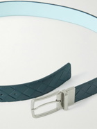 Bottega Veneta - 3.5cm Reversible Intrecciato Leather Belt - Blue