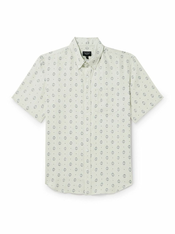 Photo: Club Monaco - Button-Down Collar Printed Linen Shirt - White