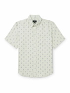 Club Monaco - Button-Down Collar Printed Linen Shirt - White
